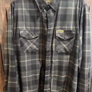DIXXON Black and Gray Casual Button Down Shirt